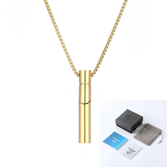Quit Smoking Breathing Inhaler Anxiety Relief Stainless Steel Calming Breathe Necklace Mindfulness Flavore Smokeless Inhaler