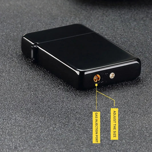 Metal Jet Red Flame Lighter Luminous Cigar Lighter Refillable Butane Adjustable Flame Portable Windproof Gas Lighter Men's Gifts