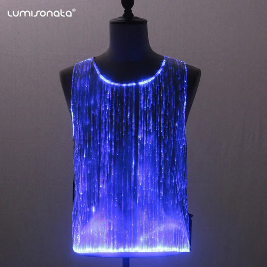 LED Luminous Shirt Vest Top Men Nightclub Party DJ Rave Outfit Hip Hop Dance Clothes Carnival Stage Show Costume 2024 Fancy