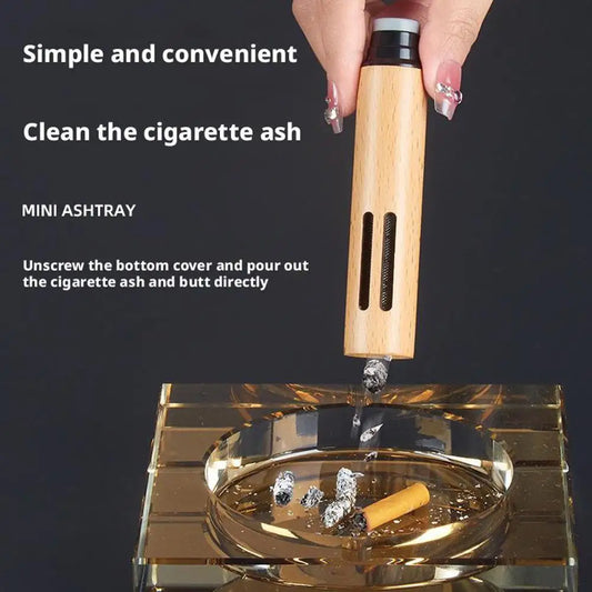 Dust-free Smoking Car Ashtray Wooden Car Portable Smoke Mobile Portable Walnut Cigarette Accessories Mini Cigar Filter Asht K8N2