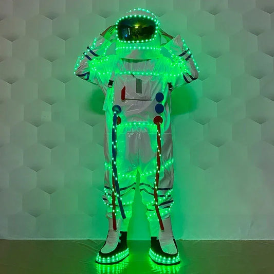 LED Space Suit Dance Performance Wear Interactive Atmosphere Luminescent Costume Props Festive Party Glow-in-the-dark Supplies