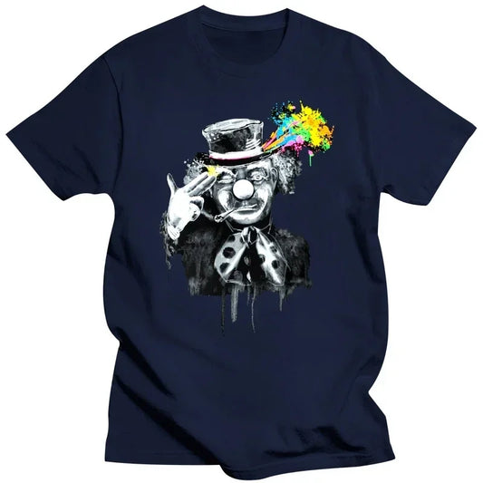 Mens New  Clothing Summer  Cotton Free mind - psychedelic shirt rave tee Glowing Dark UV black light psy EDM