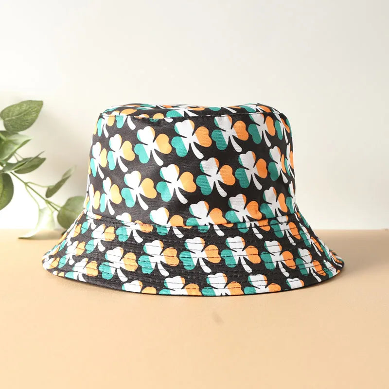 Rainbow Love Printed Reversible Bucket Hat European and American Men Fashionable Versatile Basin Hat Outdoor Sunshade Hat Women