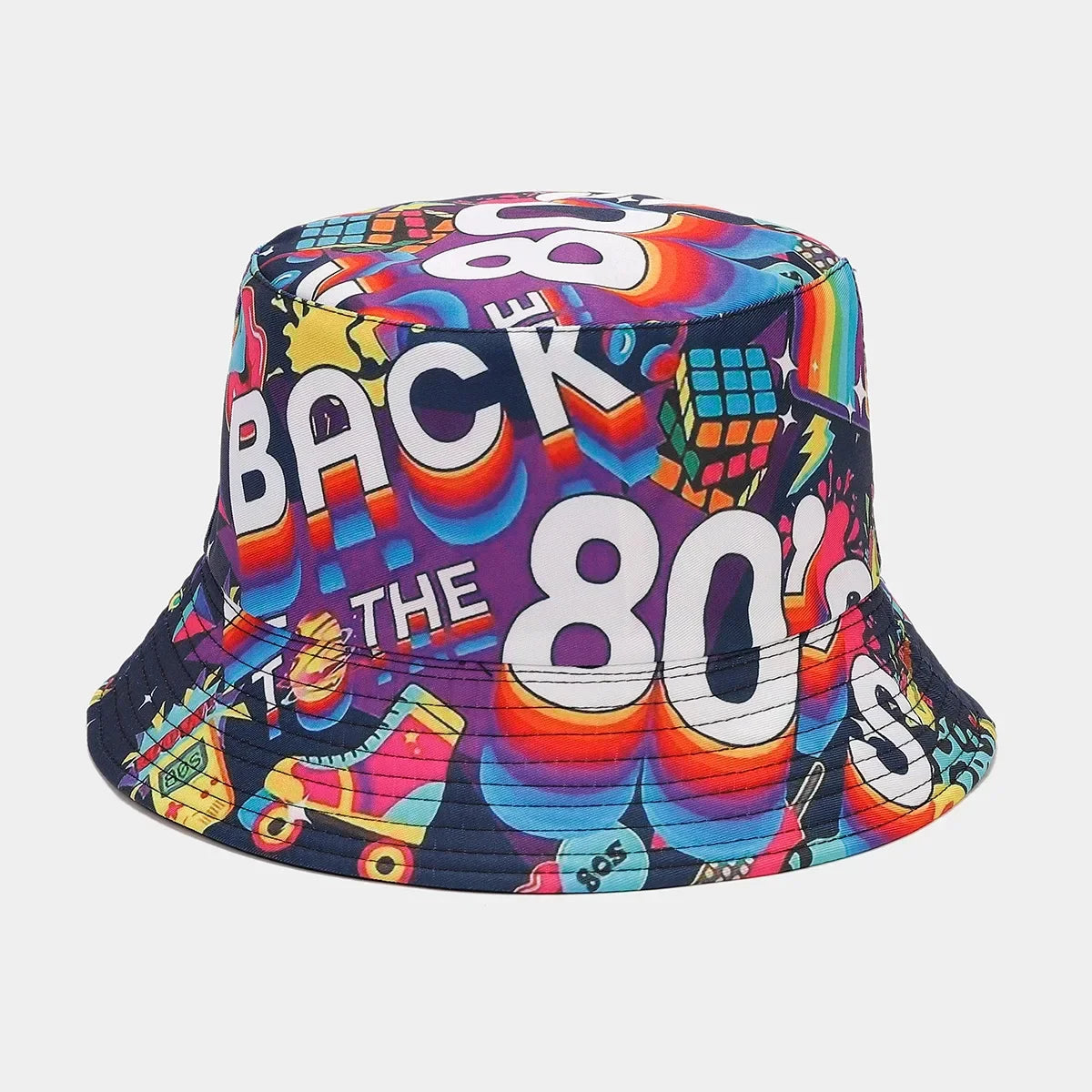 Summer Vintage 80 90 Party Graffiti Bucket Hat Men Women Reversible Panama European  American Classics Bob Fishing Beach Sun Hat