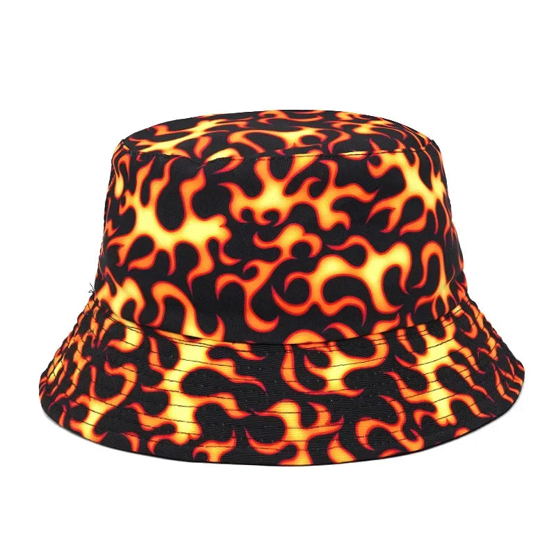 Vintage Rainbow Printed Fishing Hat Summer Fisherman Hat Reversible Bucket Hats For Women Men Street Hip Hop Bucket Cap 2023