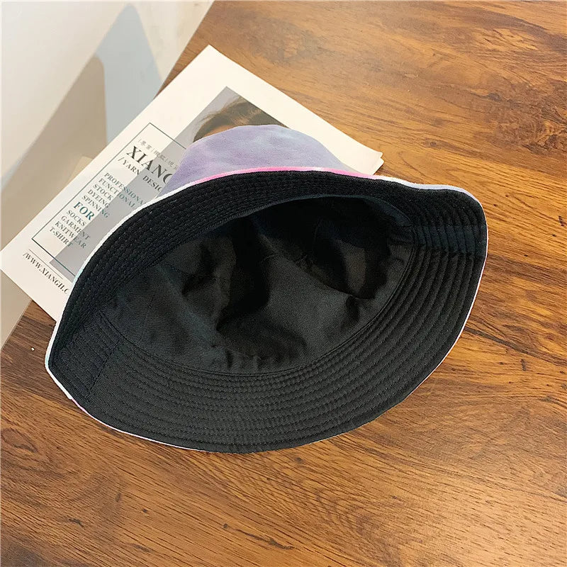 Adult Bucket Hat Fisherman Hat Reversible Fishing Hat Colourful Graffiti Bob Caps Hip Hop Creative Tie Dye Gorros Men Women