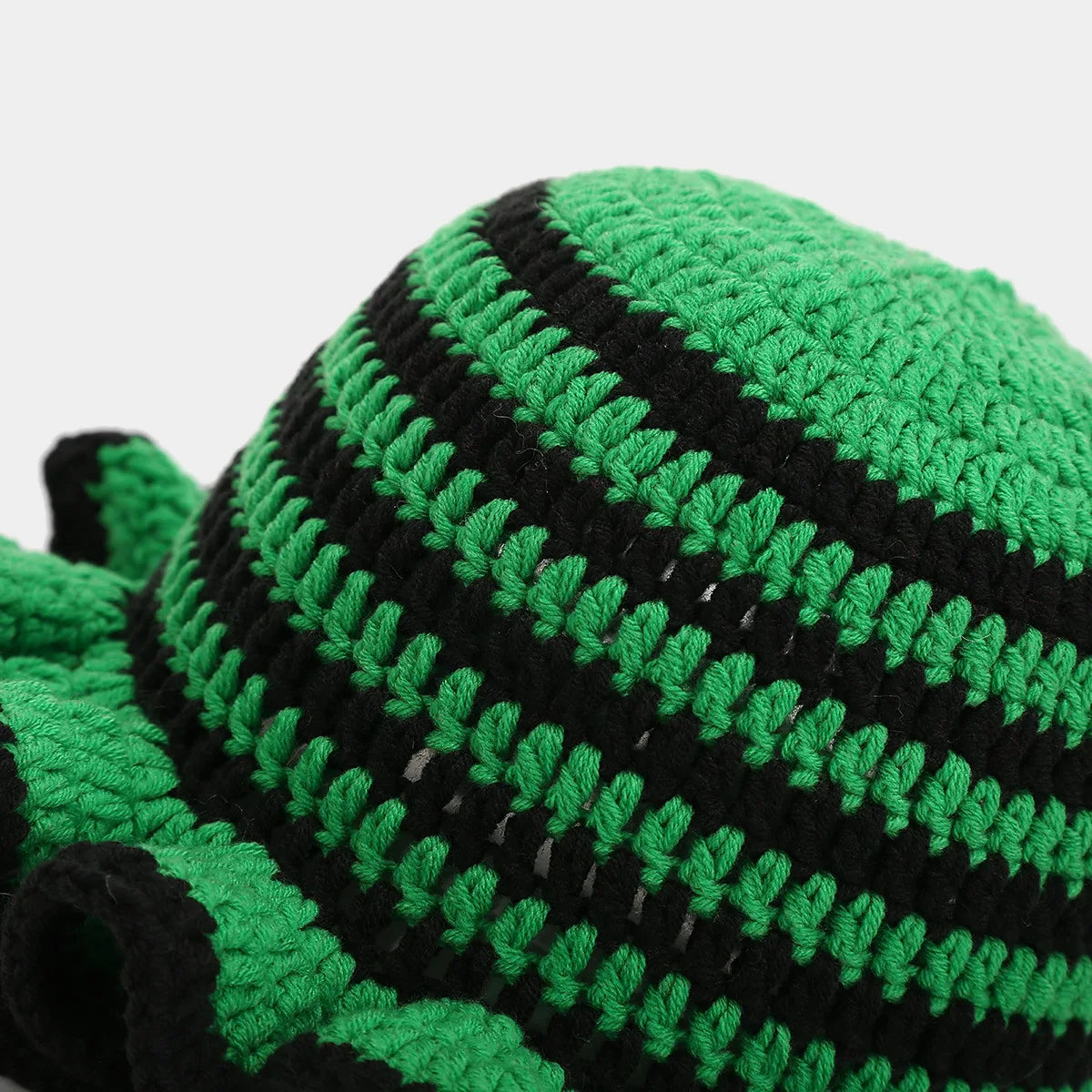 Ruffle Edge Knitted Bucket Hat Cross-border Hot Sale Hand Crocheted Hat Fashionable Colored Frilly Wool Bucket Hat