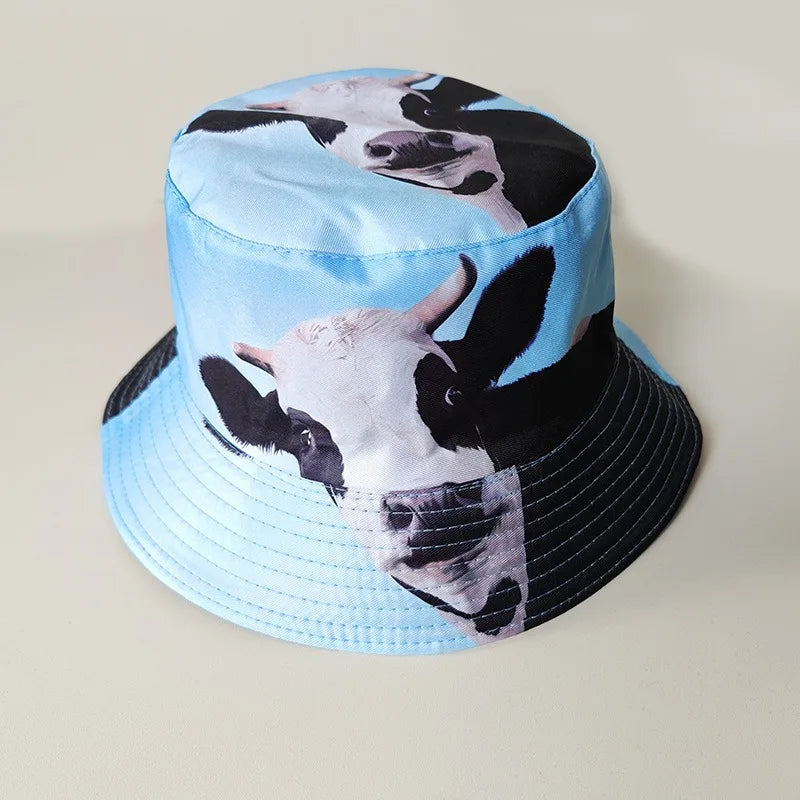 Graffiti bucket hat double-sided wearing retro sunshade sunscreen hat men and women outdoor versatile hip-hop printed pot hat