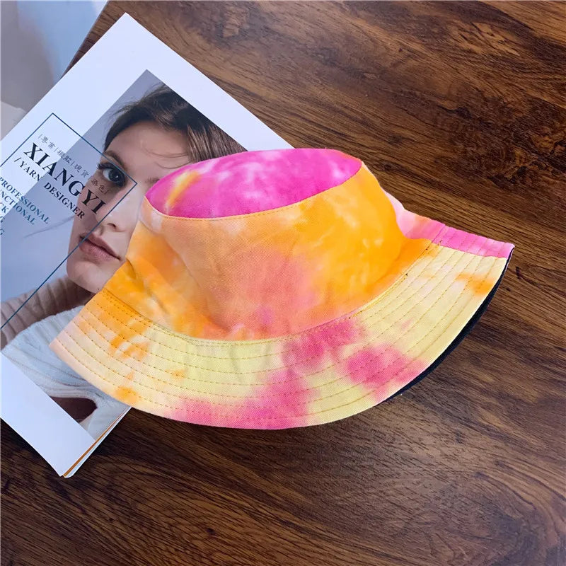 Adult Bucket Hat Fisherman Hat Reversible Fishing Hat Colourful Graffiti Bob Caps Hip Hop Creative Tie Dye Gorros Men Women