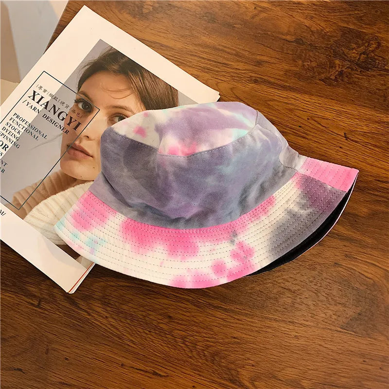 Adult Bucket Hat Fisherman Hat Reversible Fishing Hat Colourful Graffiti Bob Caps Hip Hop Creative Tie Dye Gorros Men Women