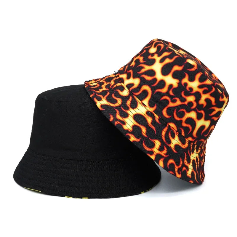 Vintage Rainbow Printed Fishing Hat Summer Fisherman Hat Reversible Bucket Hats For Women Men Street Hip Hop Bucket Cap 2023