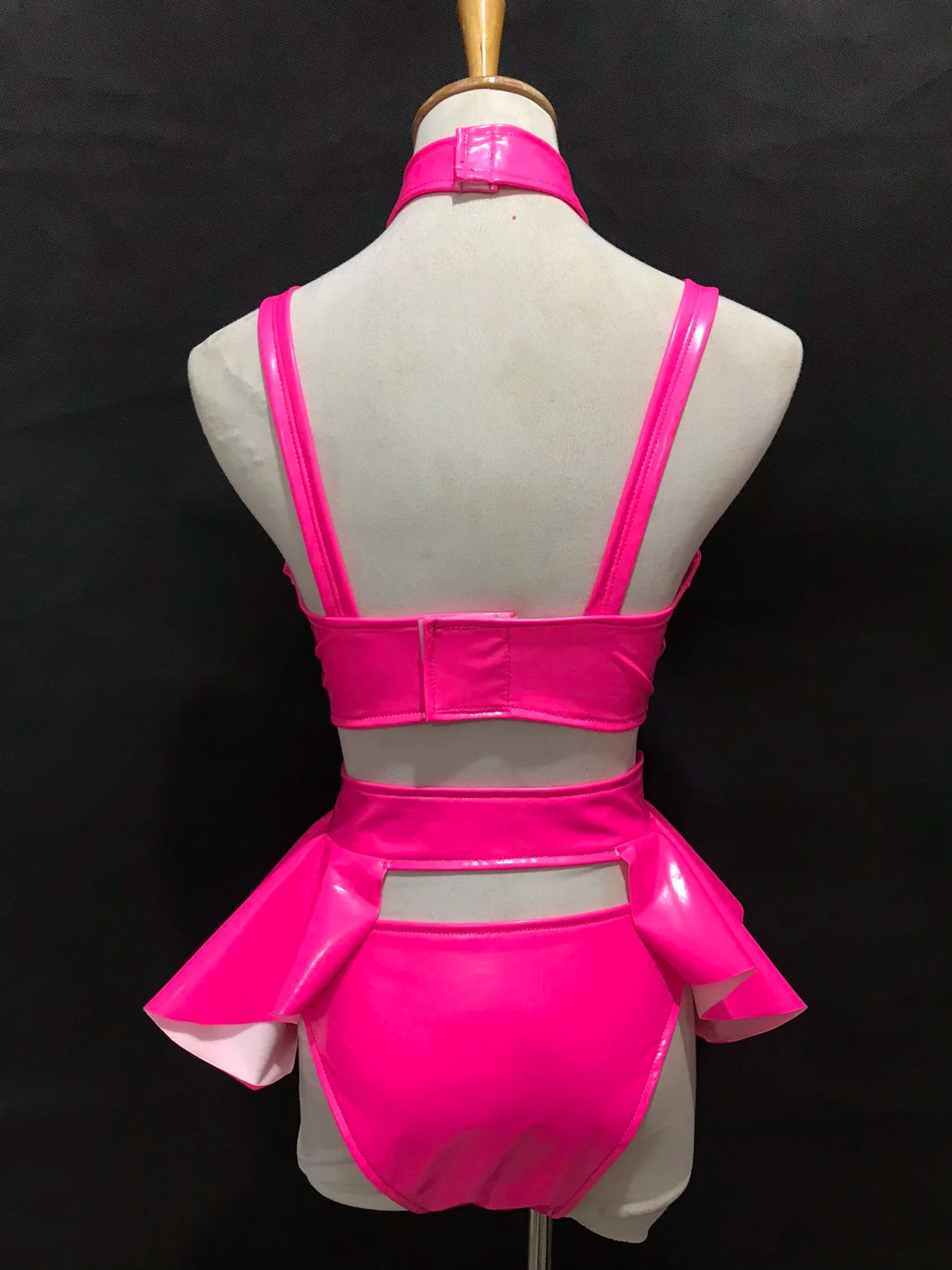 Sexy Bar DJ DS Gogo Costume Fluorescent Green Pink Bikini Skirt Rave Outfits Nightclub Pole Dancing Performance Stage Dance Wear