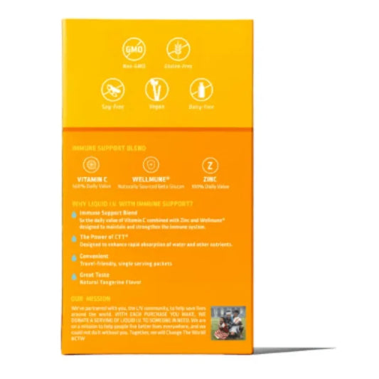 Liquid I.V. Hydration Multiplier+ Immune Support Electrolyte Powder Packet Drink Mix; Tangerine; 6 Ct
