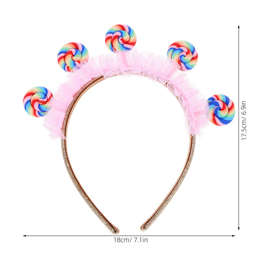 Candy Headband Kids cartoon Lollipop Headband pink cute Hair Hoops Fashion Toddler Hair Band gifts Girls Sweet Hair Accessories