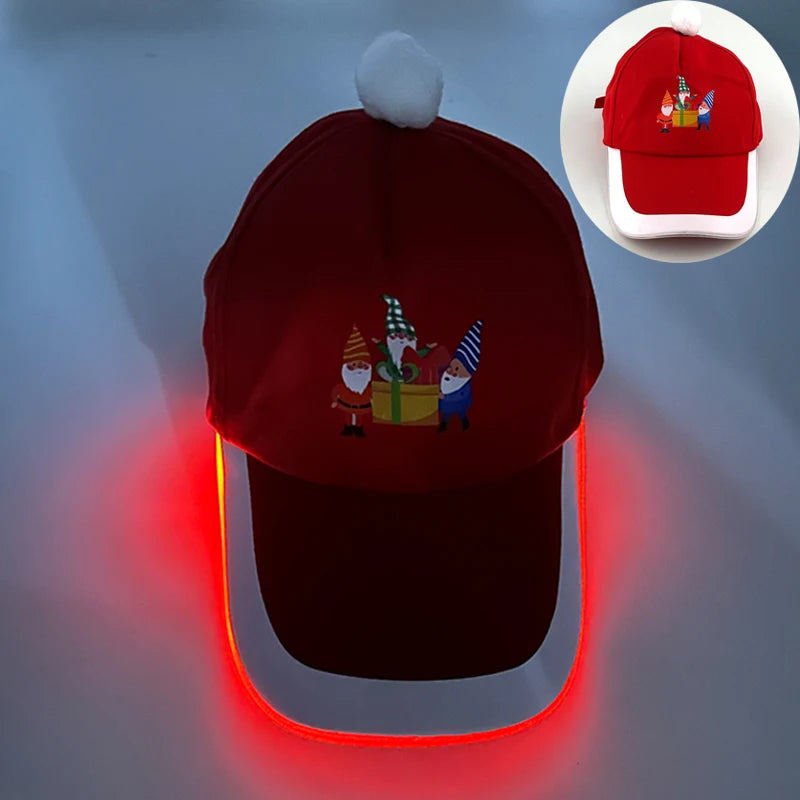 Christmas Popular Glowing Baseball Cap Dance Party Decorate LED Optical Fiber Baseball Cap Flashing On Rave Party