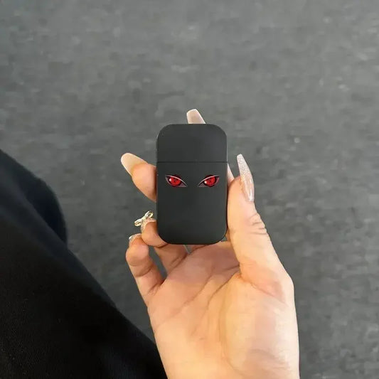 Black Devil Eyes Pink Flame Cigarette Lighter Refillable Butane Lighter Special for Ladies Smoking Accessories Men Gifts