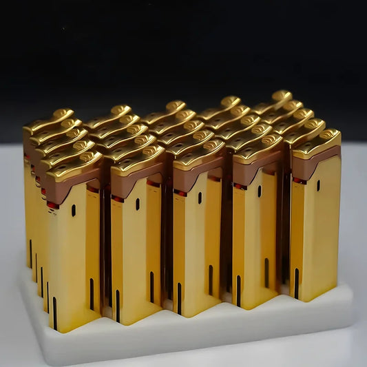 25PCS Metal Windproof Cigar Cigarette Lighter Jet Torch Gas Flames Lighters Smoking Accessory Butane Gadgets for Men Portable