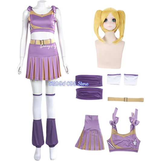 Lollipop Chainsaw Halloween Cosplay Costume Women Cheerleaders Sexy Dresses Outfit Suit XS-3XL Anime Carnival Uniforms Role-play