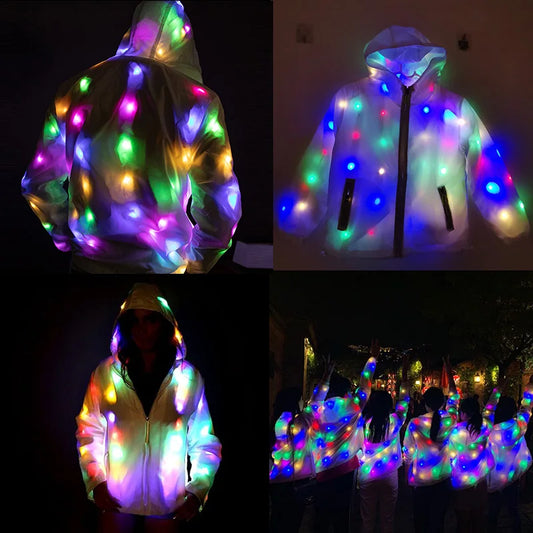 LED Flash Vest Light Up Jacket Pants Glowing Clothes Costume Christmas Men Women Hiphop Dance Performance Costume Fancy Dress