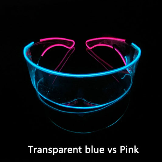 Colorful Transparent Glowing EL Wire Glasses with Wireless Controller Flashing Rave Wedding Glow Party Supplies Luminous Glasses