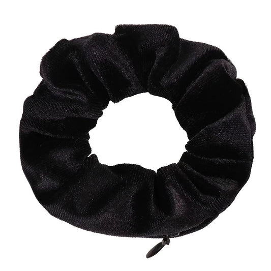 1PC Portable ⁣Hidden Safe Sight Secret Hair Tie Storage Case Hair Scrunchie With Zipper Hide Key Cash Jewelry Hair Accessories