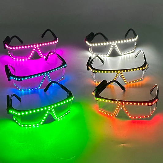 Led Light Conjoined Sunglasses NightClub Concert Masquerade Stage Performance Props LED Cool Transparent Glasses DJ SunGlasses